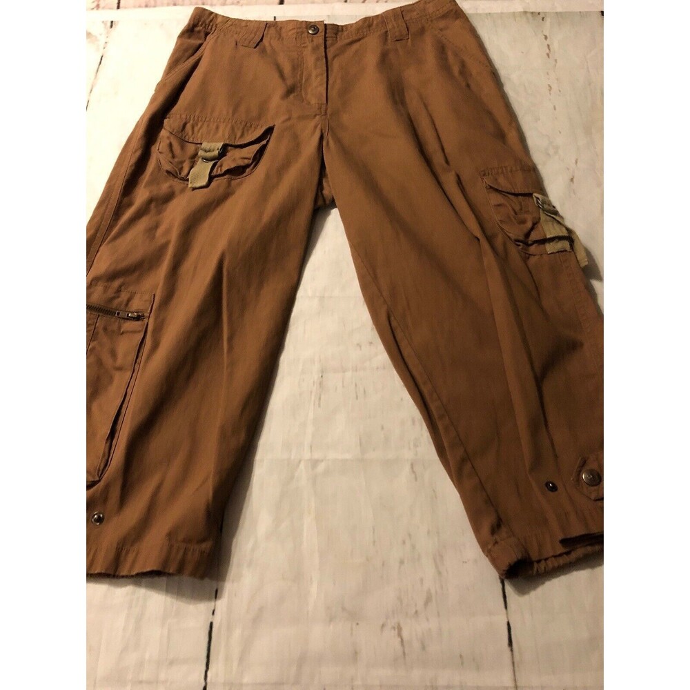 Khakis Women's Pants International Design 7 Pocket Brown Crop Pants Size 6